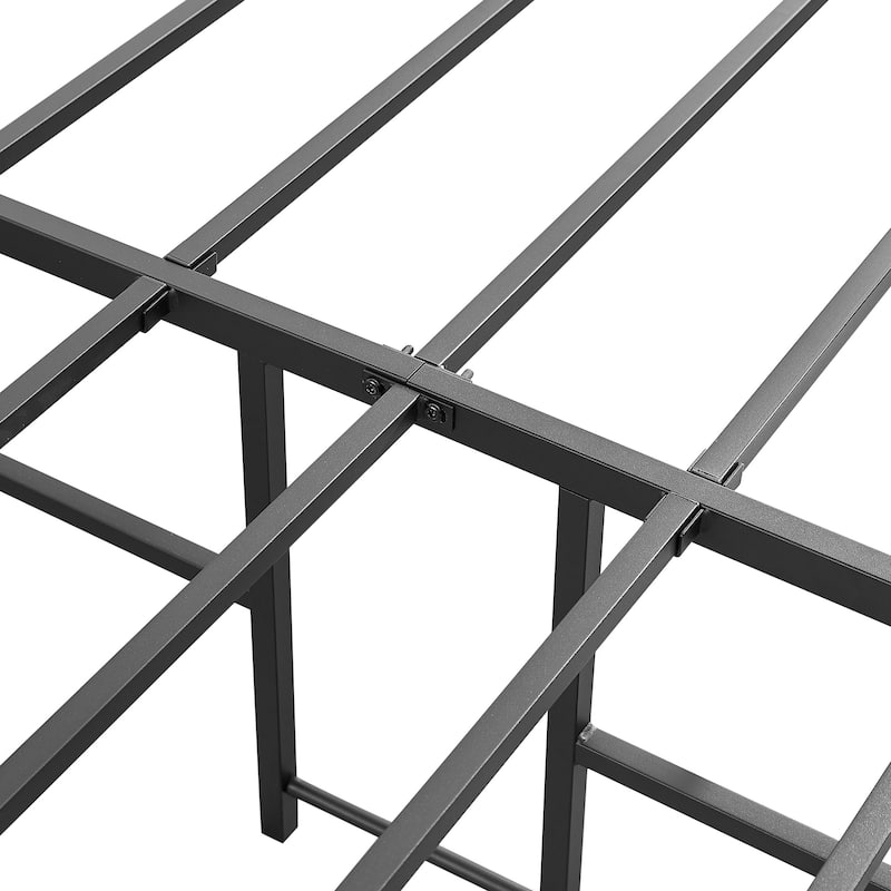 18-Inch King Size Metal Platform Bed Frame with Steel Slat