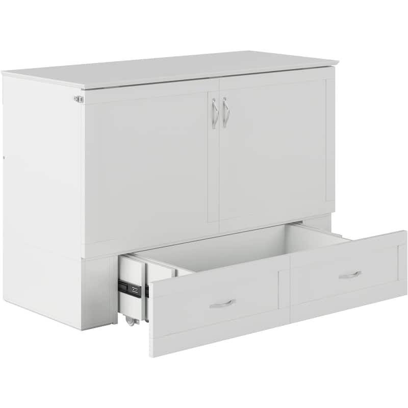 Murphy Bed Chest with Mattress & Charging - Space Saving Folding Bed