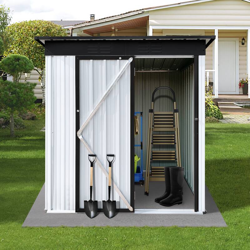 Metal garden sheds 5ftx3ft outdoor storage sheds - Black