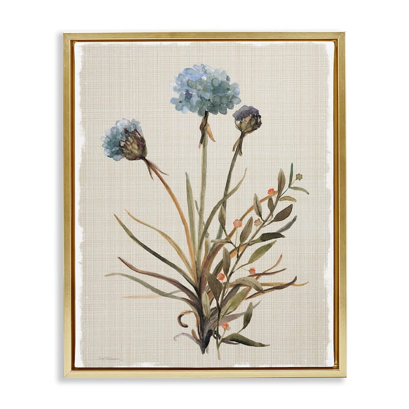 Stupell Natural Hydrangea Buds Framed Floater Canvas Wall Art Design By Carol Robinson - 17 x 21 - Gold