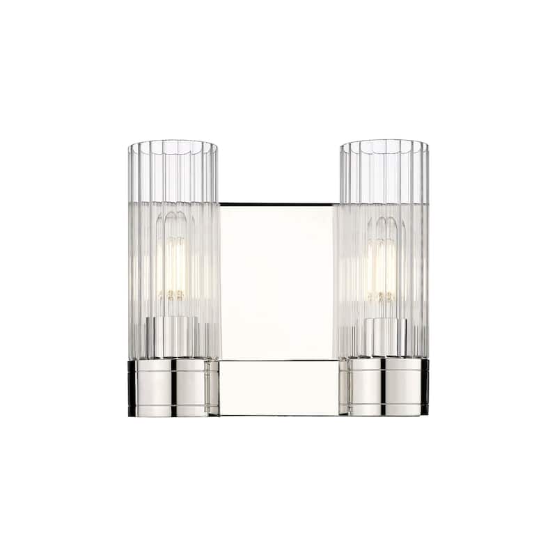 Innovations Lighting 429-2W-10-11 Empire Sconce Empire 2 Light 10" - Polished Nickel / Clear