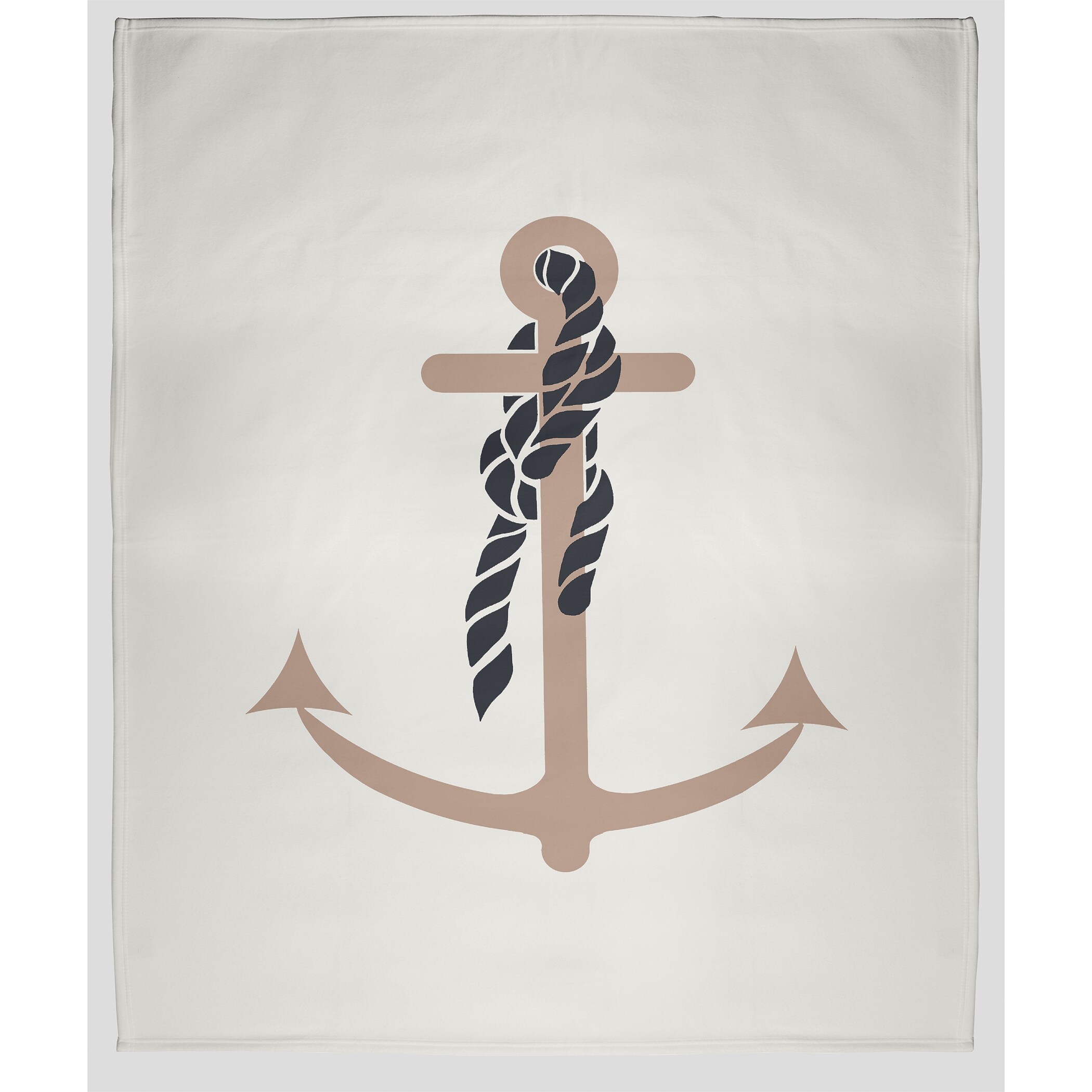 Anchor and Rope Fleece Throw Blanket