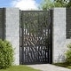 preview thumbnail 17 of 53, vidaXL Garden Gate Black 39.4x49.2" Steel Trace Design
