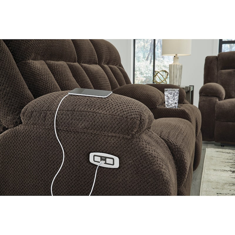 Signature Design by Ashley Free Wake Power Reclining Loveseat with Console - 75"W x 40"D x 41"H