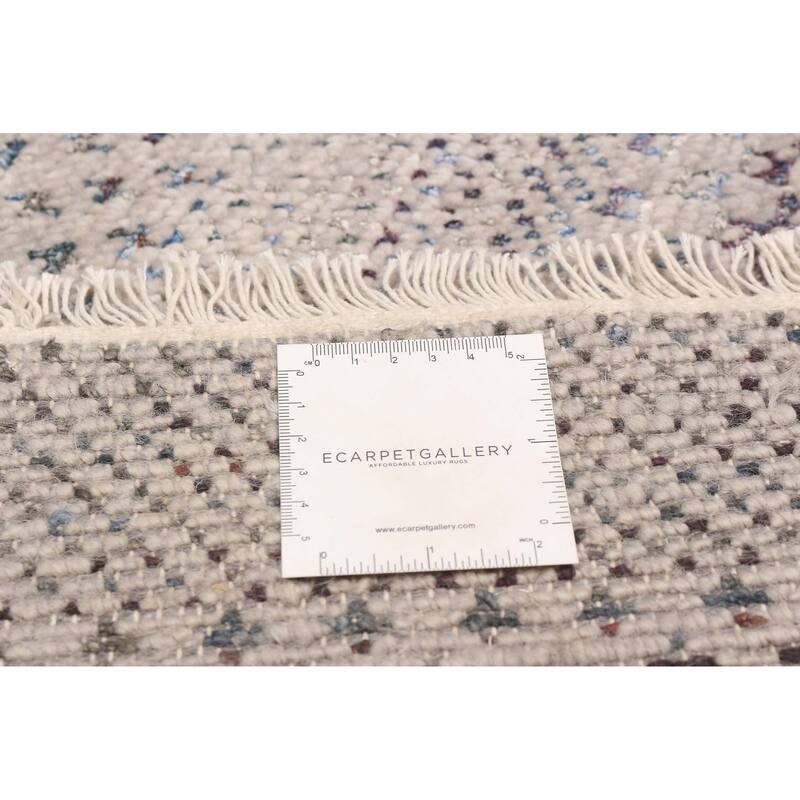 ECARPETGALLERY Hand-knotted Silk Shadow Grey Silk, Wool Rug - 9'9 x 14'2