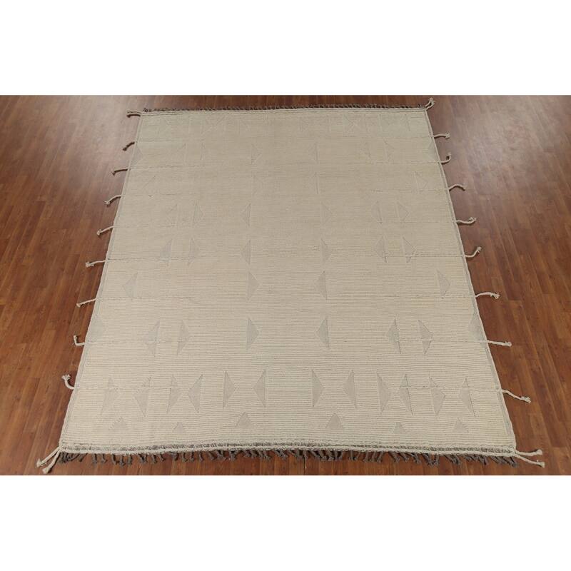 Moroccan Oriental Area Rug Hand-Knotted Wool Carpet - 8'8"x 10'5"
