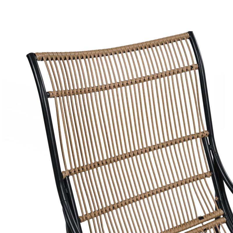 3 Pieces Wicker Outdoor Patio Furniture Set with Lounge Chair
