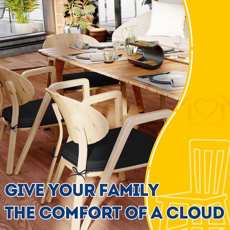 AAAAAcessories 17 in. X 16 in.Indoor Strap Non-slip Chair Cushion for Multi-scenario Setups (2 Pack) - N/A