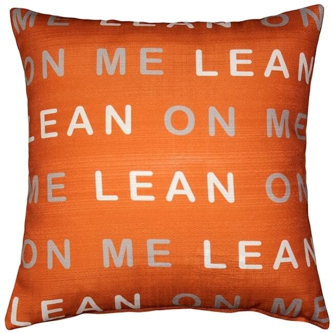 Lean On Me Orange 17x17 Throw Pillow with Polyfill Insert