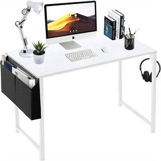 PC　DESK　LOW　90cm　BR/WH White Computer Desk for Bedroom - On Sale - Bed Bath & Beyond