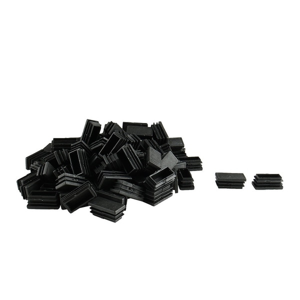 105pcs 20 x 40mm Plastic Rectangle Ribbed Tube Inserts End Cover Cap Furniture Chair Table Feet Floor Protector
