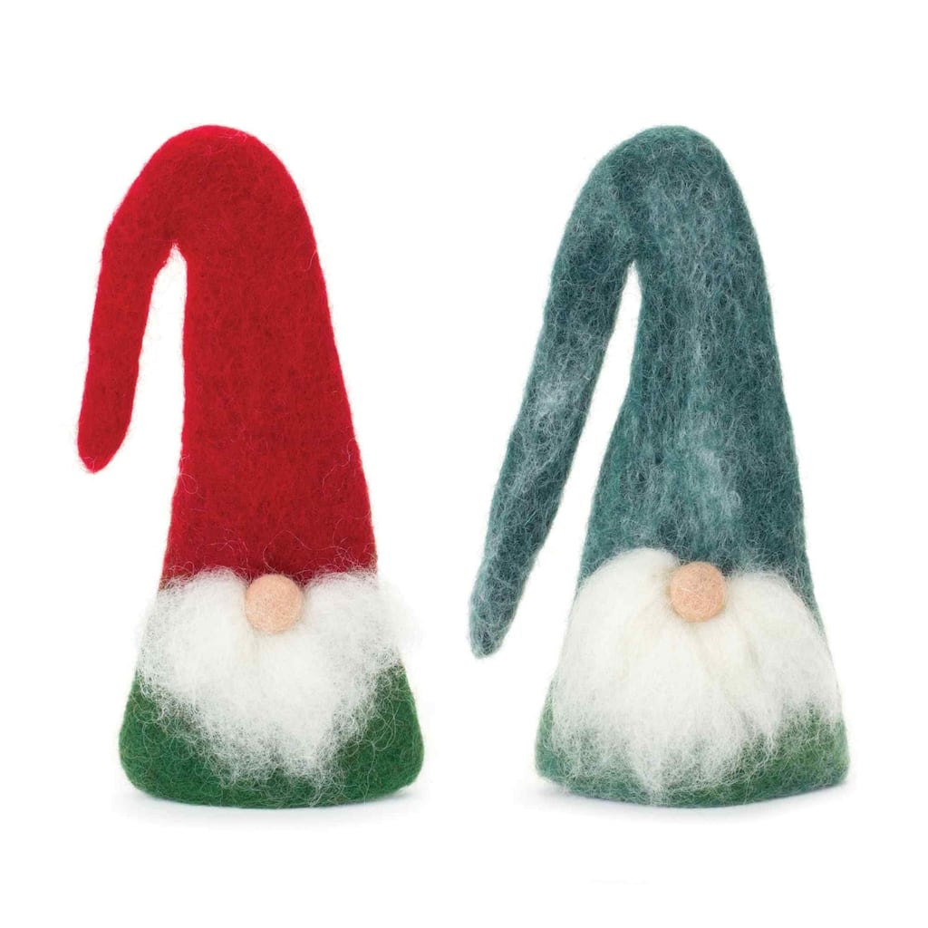 Gnome Christmas Wine Bottle Toppers - 7" - Red and Green - Set of 6