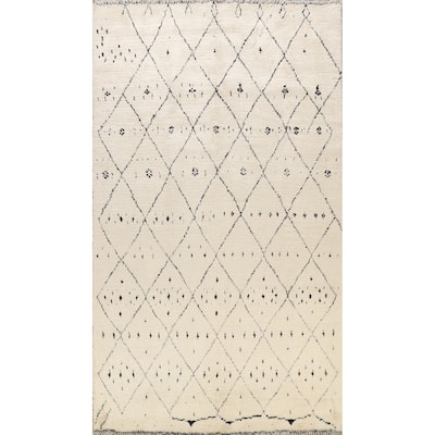 Geometric Tribal Modern Moroccan Oriental Area Rug Wool Handmade - 8'9" x 12'2"