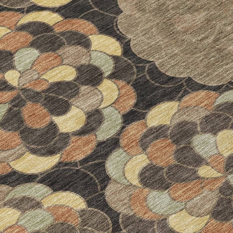 Machine Washable Indoor/ Outdoor Mosaic Cluster Chantille Rug