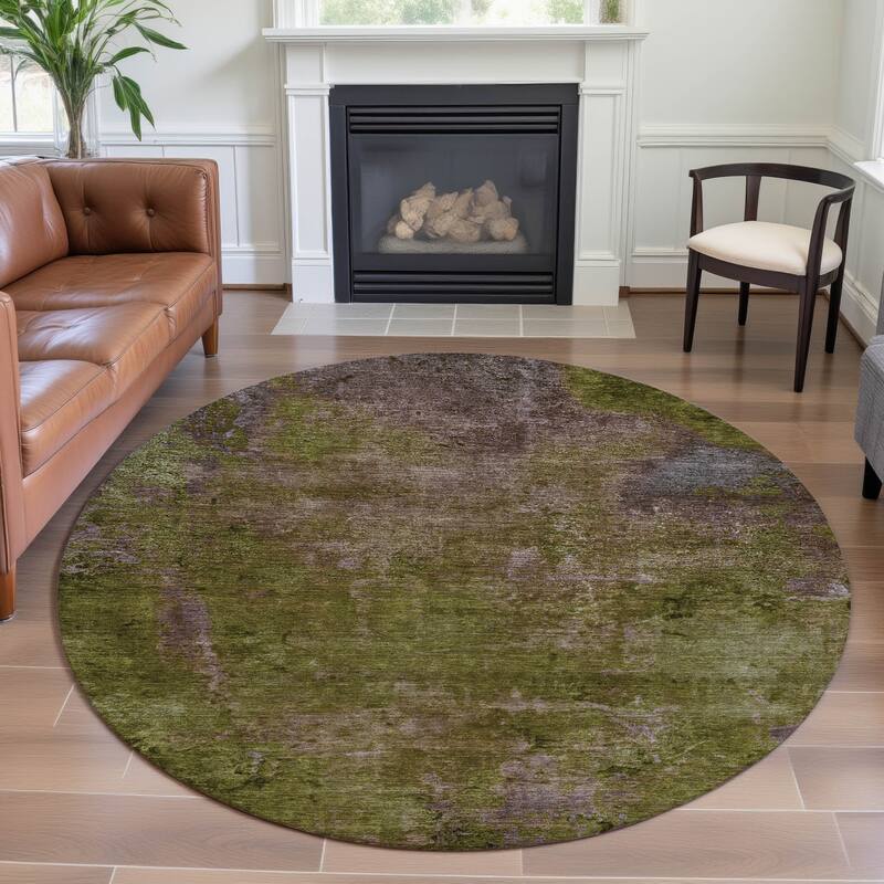 Premium Washable Super Soft Solid Ombre Mayfield Rug - Green - 8' x 8'