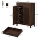 preview thumbnail 9 of 25, Shoe Storage Cabinet with Louvered Doors & Drawer, Wooden Shoe Rack for Closet, Entryway