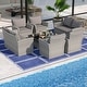 preview thumbnail 2 of 7, Costway 8 PCS Patio Furniture Set with 4 Rattan Chairs Loveseat Coffee - 8 PCS