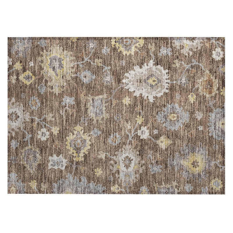 Machine Washable Indoor/ Outdoor Chantille Traditonal Kashan Rug