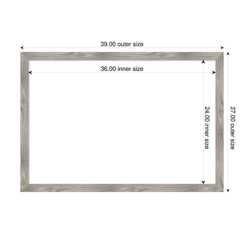 Amanti Art Dove Greywash Square Framed Dry Erase Magnetic Board - 39 x 27 in