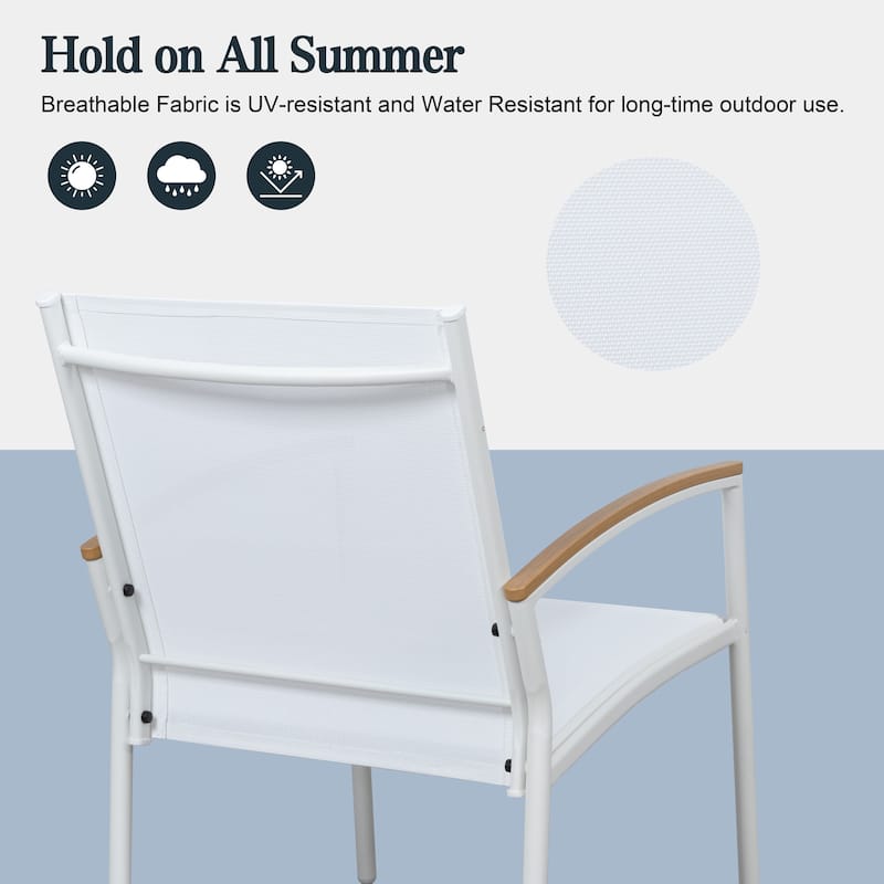 Futzca 3-Piece Patio Bistro Sets, Two Chairs with Coffee Table