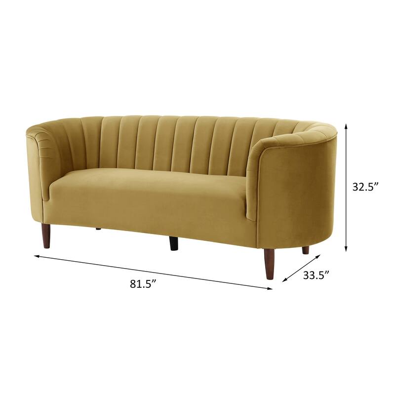 Yanna Tufted Sofa with Wooden Leg