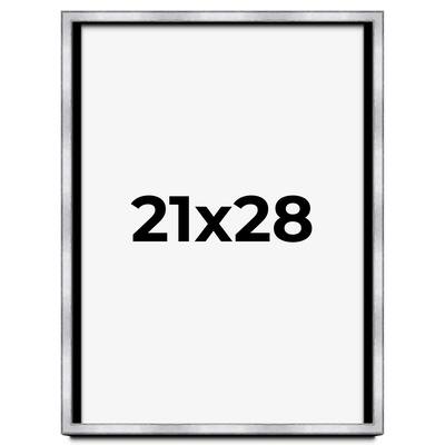 21x28 Shadow Box Frame Silver | 1.375 Inches Deep Real Wood