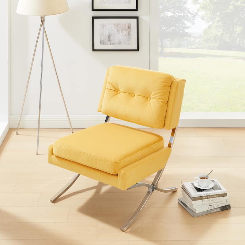 Art Leon Modern and Comfortable Velvet Armless Accent Chair