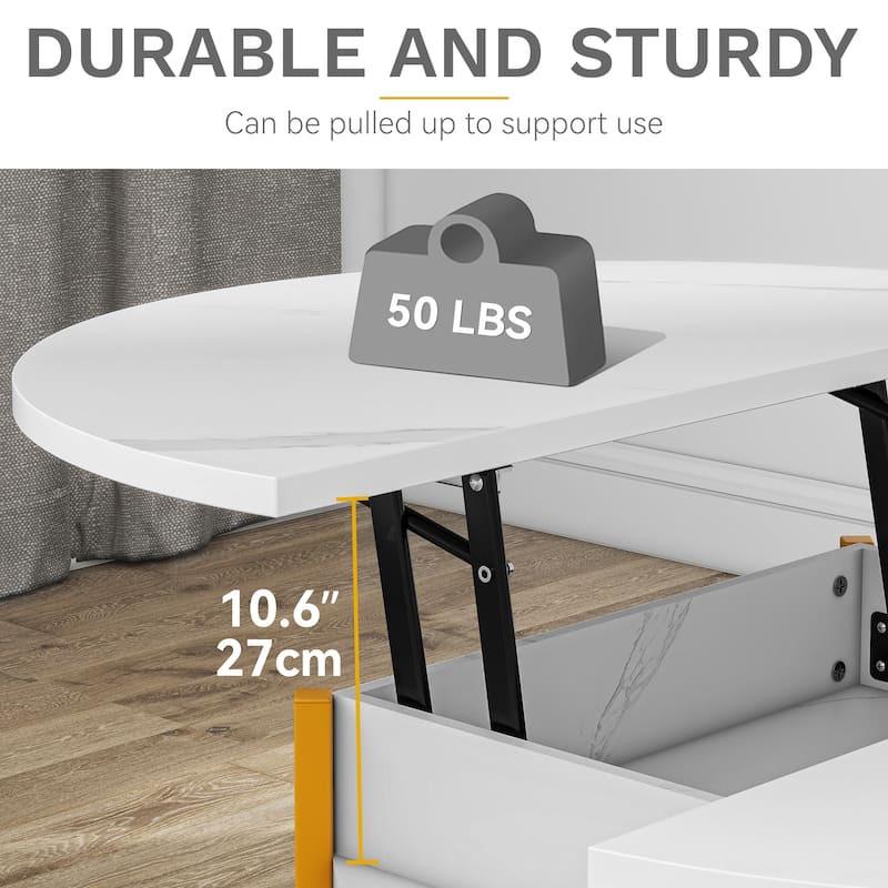 Moasis 31.8" Lift Top Coffee Table with Hidden Compartment