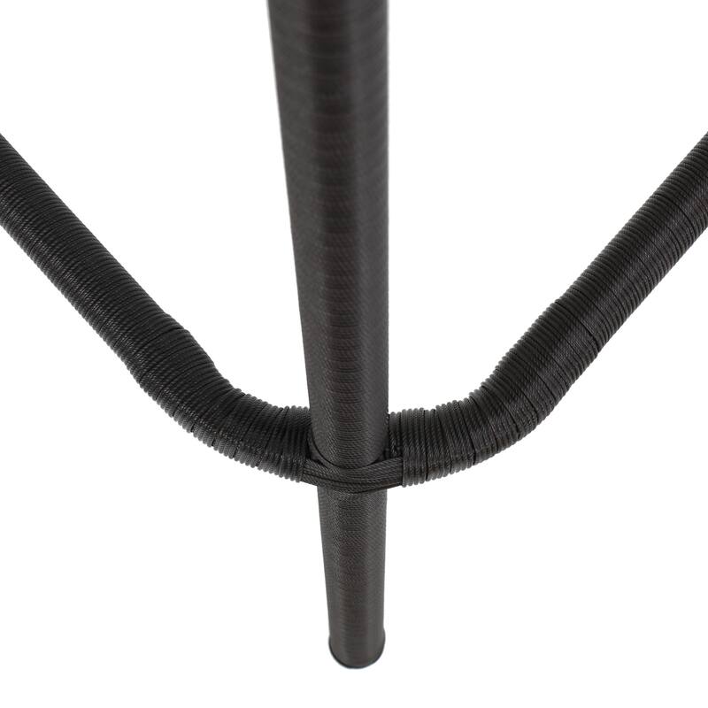 Set of 2 Wicker Bar Stool, Patio Outdoor High Chair, Cafe Counter Stool, Bistro Bar Chair, Island Chair, High Back Bar Stool