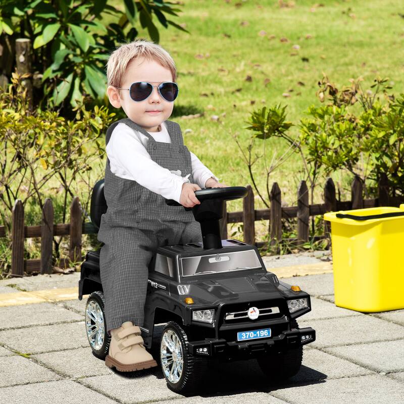 Kids Ride-On Push Car with Anti-Dumping System, Music, and Working Headlights