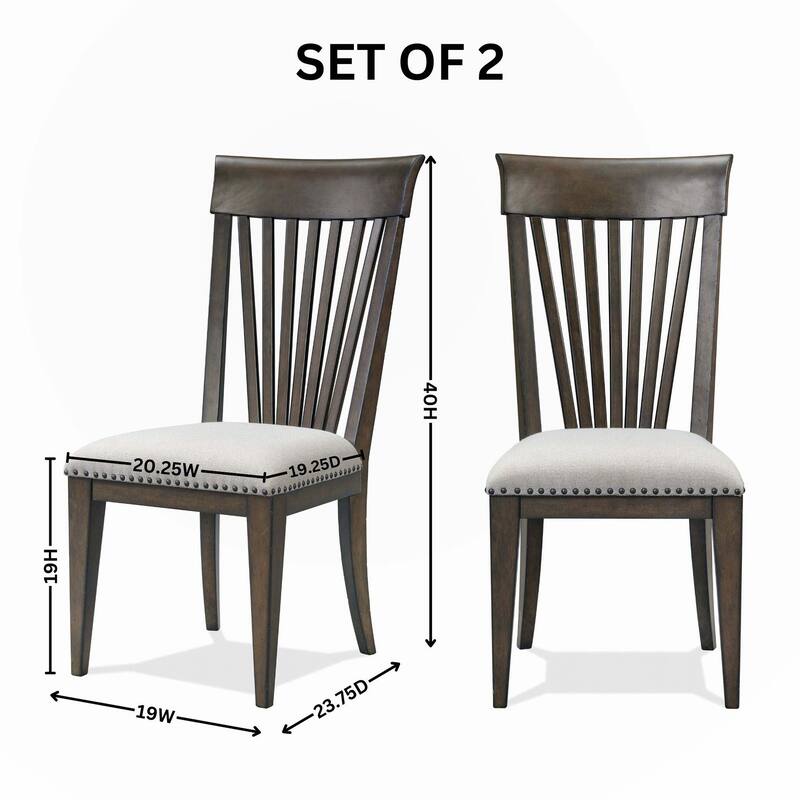 Nailhead Trim Upholstered Dining Chairs,Set of 2
