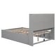 preview thumbnail 11 of 12, Full Platform Bed Frame Bookcase Bed with Storage Headboard - Grey