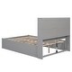 preview thumbnail 9 of 7, Full Size Bed Frame with Built-in USB & Type C Charging Station Headboard, Solid Wood Platform Bedframe with 2 Storage Drawers
