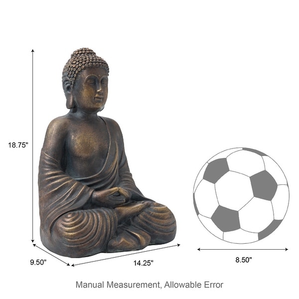 Glitzhome Zen-Style MgO Meditating Garden Buddha Statues