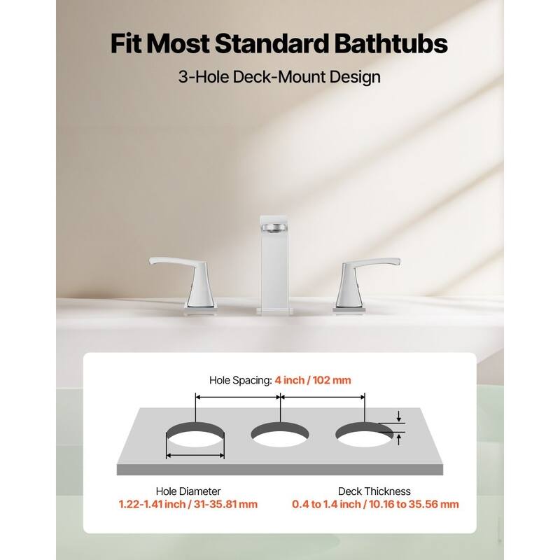 Silver Stainless Steel Roman Bathtub Faucet Set with Dual Handles and Fast Flow Design - 4.92 x 7.09 x 1.97 inch