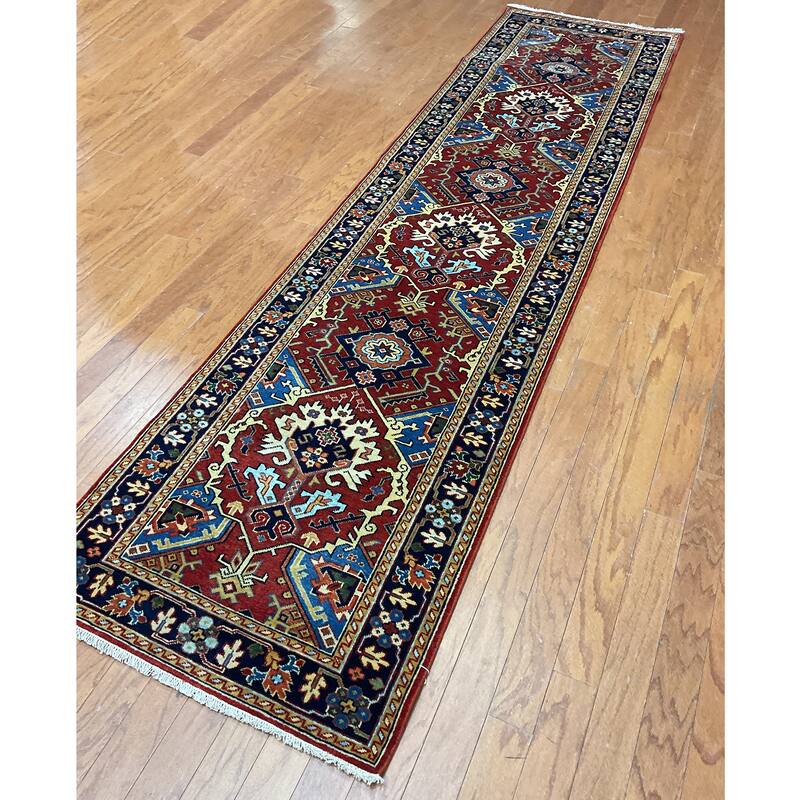 HERAT ORIENTAL Hand-knotted 2'6 x 9'10 Indo Bakhshayesh Wool Runner - 2'6"x 9'10