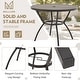 preview thumbnail 10 of 41, EROMMY Outdoor Dining Set, Swivel Rocking Chairs, Rectangular Table w Umbrella Hole, Patio Furniture Set for Backyard