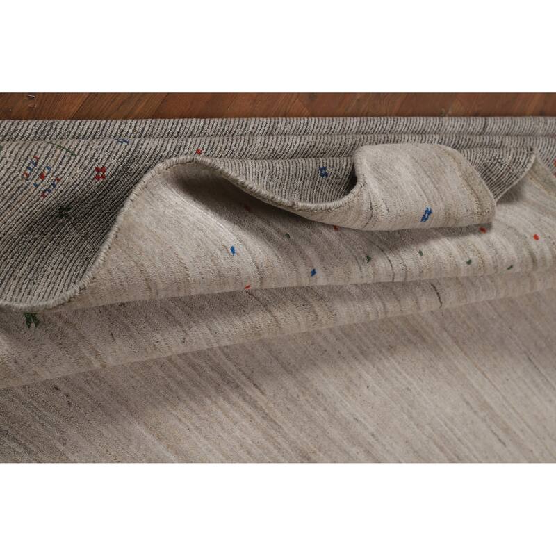 Tribal Gabbeh Indian Area Rug Hand-Knotted Wool Carpet - 8'4" x 9'10"