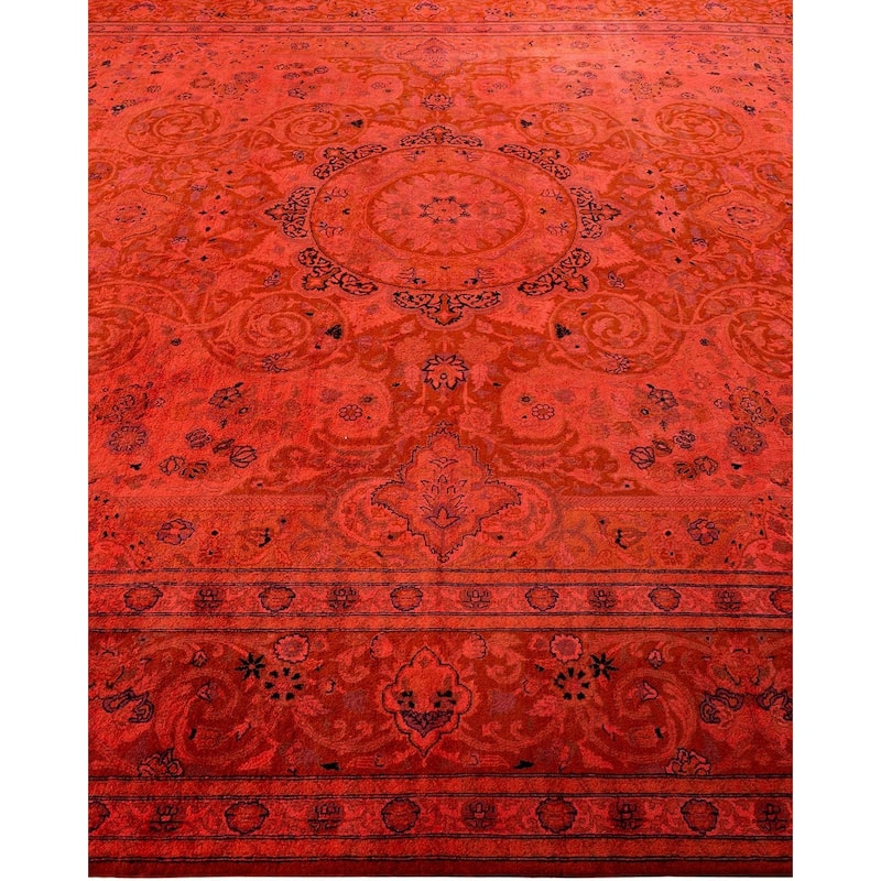 Fine Vibrance, One-of-a-Kind Hand-Knotted Area Rug - Orange, 9' 0" x 11' 10" - 9' 0" x 11' 10"