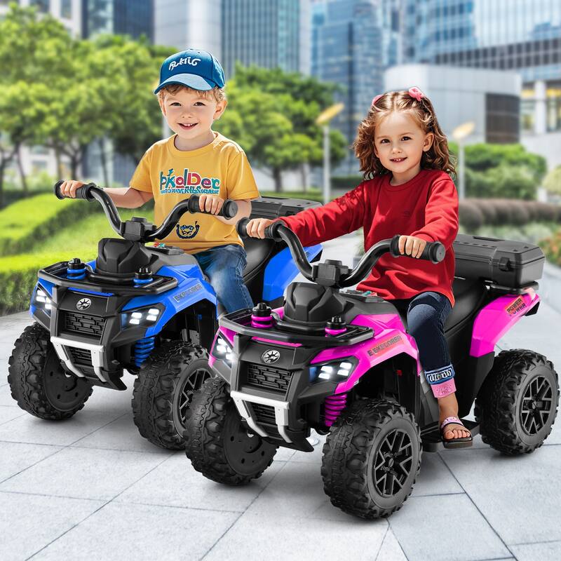 Gymax 6V Kids Ride On ATV w/ Music & Spray Function USB Port Storage