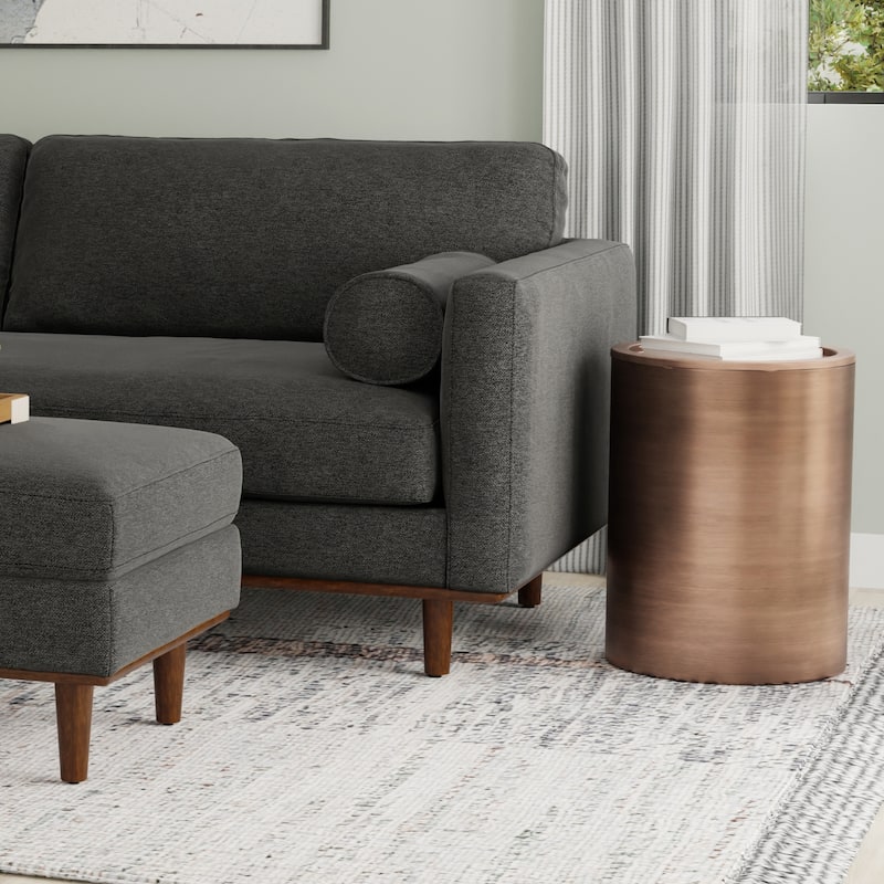 WYNDENHALL Ledger 16 inch Wide Industrial Metal Side Table & Fully Assembled - Antique Copper