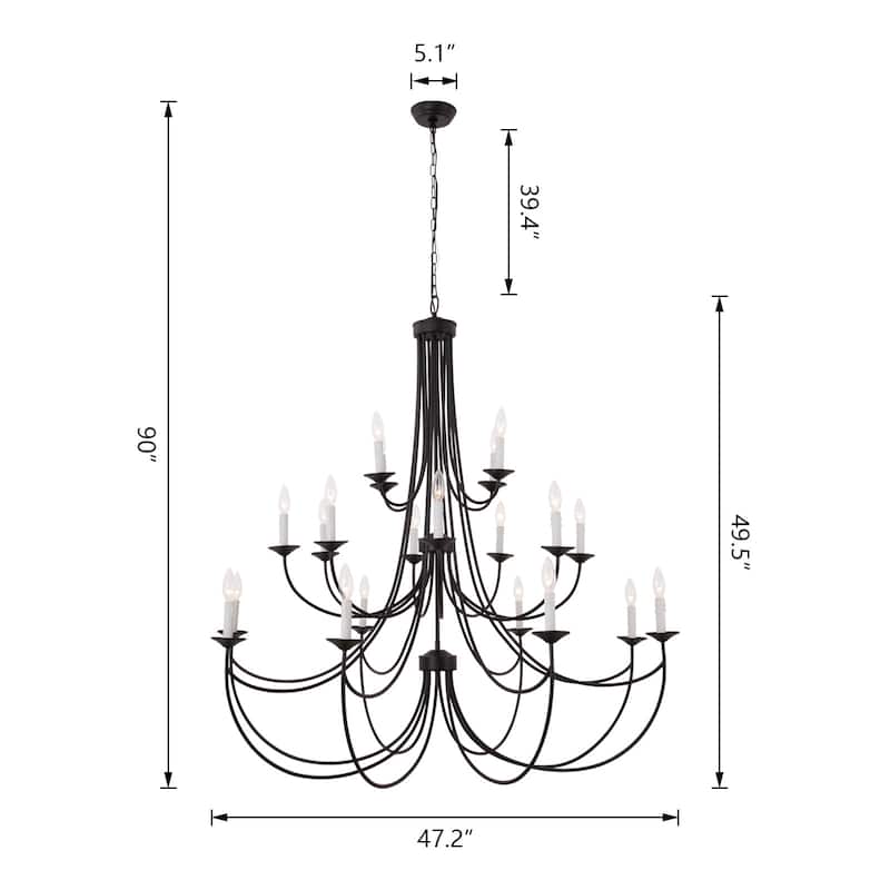 Maxax 20 - Light Dimmable Classic / Traditional Chandelier