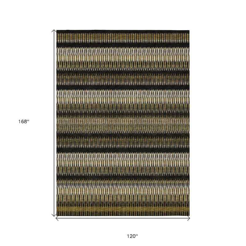 HomeRoots Striped Transitional Rectangle Outdoor Rug