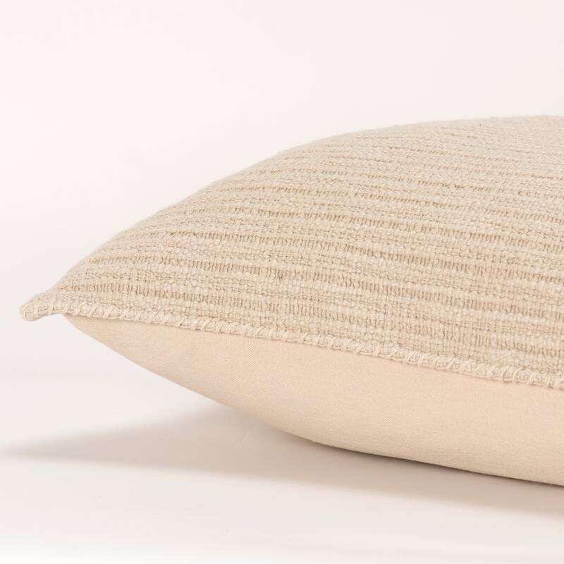 Rizzy Home Textured Stripe Woven Solid Throw Pillow Cover