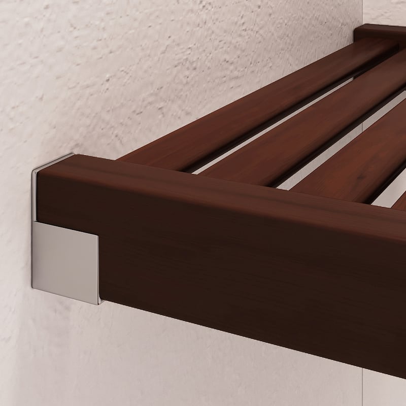 John Louis Home Solid Wood Walk-In Closet System with 5-Drawers and Doors Espresso