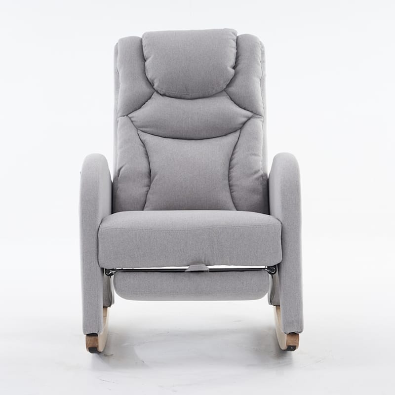 Fabric Nursery Rocking Chair With Adjustable Footrest