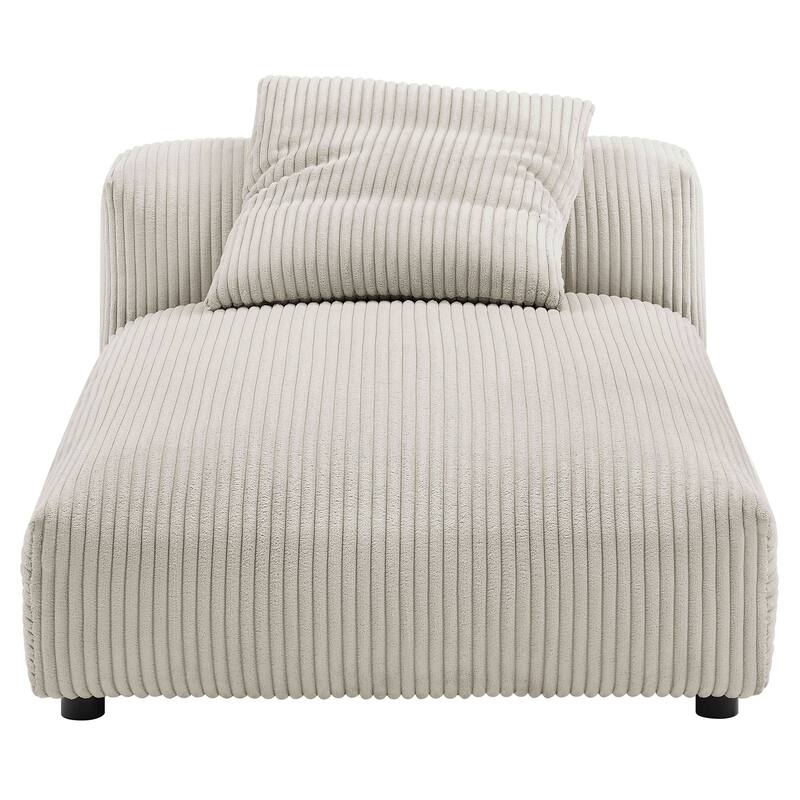 Solace Modular Corduroy Upholstered Armless Chaise Lounge