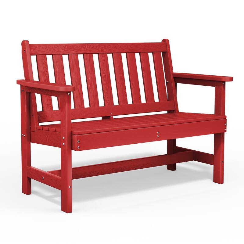 Outdoor 2-Person Garden Bench 42.92-in W x 35.83-in H - Red