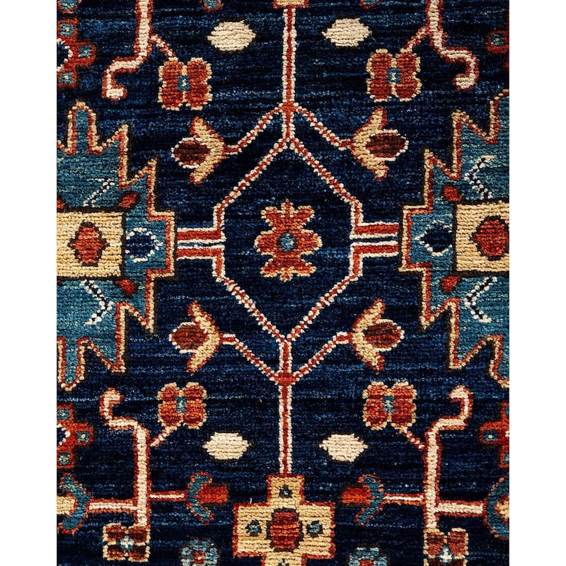 Serapi One-of-a-Kind Hand-Knotted Runner Rug - Blue, 2' 7" x 9' 9" - 2' 7" x 9' 9"