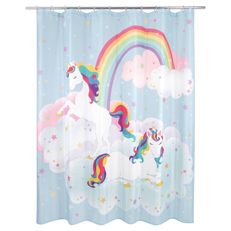 Unicorn and Rainbow Shower Curtain